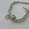 Hip Hop Trend Pendant Bracelet Double Layer Stackable Bangle Women Men Minimalist Niche Pendant Party Jewelry Gifts
