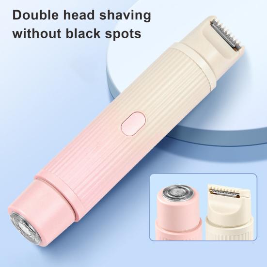 Yousheng Women Electric Shaver Double Heads USB Rechargeable Waterproof Portable Face Body Bikini Area Arm Leg Hair Removal Epilator Razor Trimmer