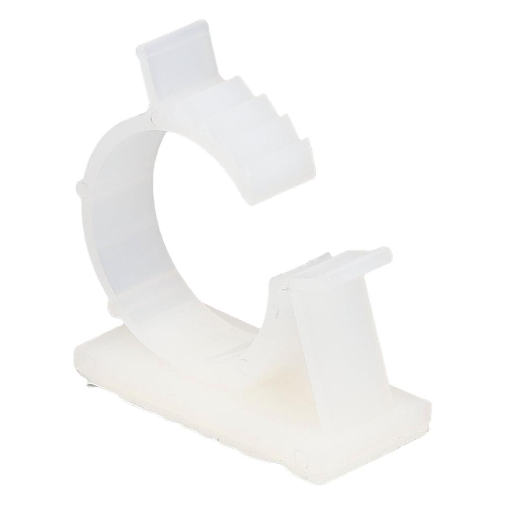 100Pcs White Adhesive Cable Management Clip Nylon PA66 Cable Strap Ties Wire Clamp Set