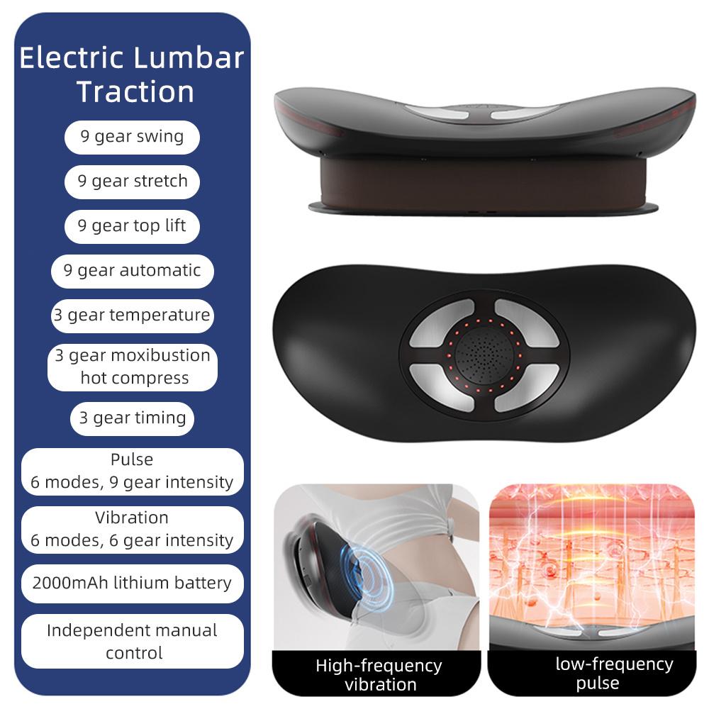Electric Waist Traction Massager Height Adjustable Lumbar Traction Massager Waist Spine Support Waist Back Massage Machine