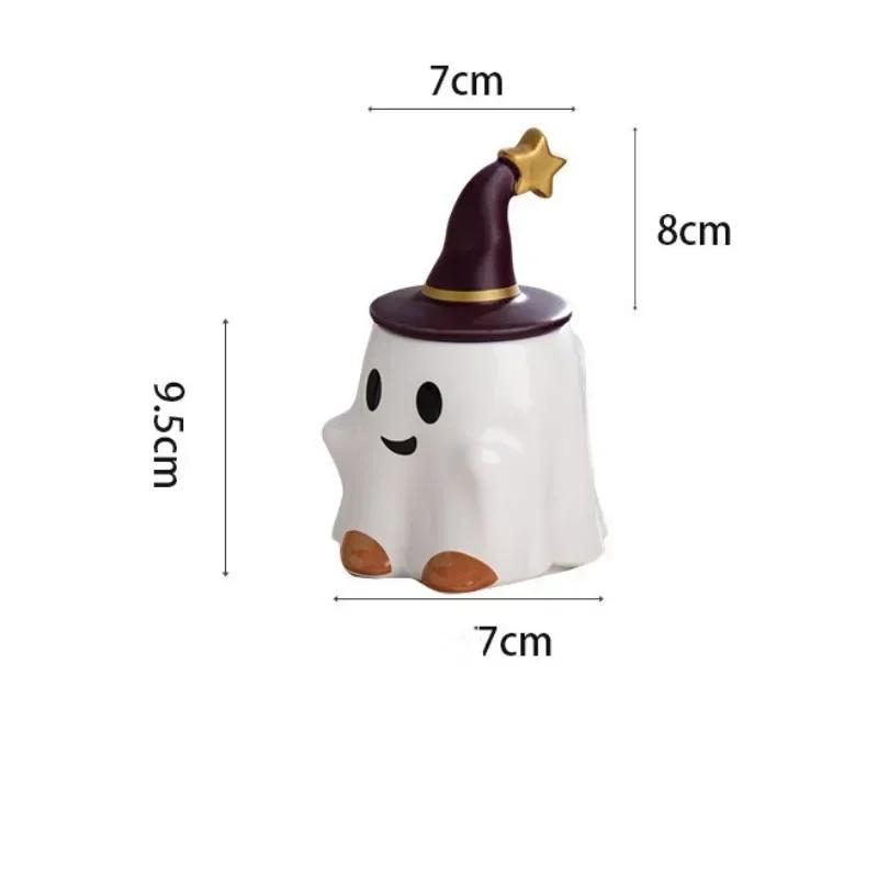 320ml Cute Halloween Ghost Shape Mug Japanese Cartoon Kawaii Elf Ceramic Mug Creative Home Kitchen Drinking Utensils