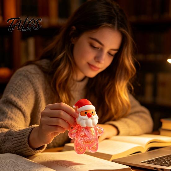 Safe TPR Squeeze Toys Christmas Santa Snowman Stress Ball, Slow Rising Soft Stretchy for Fidget Toy Anxiety Relief, Cute Holiday Decompression Gift