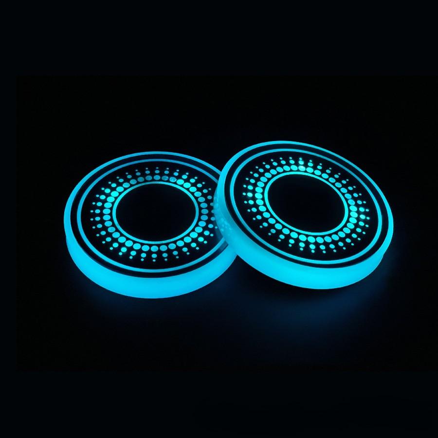 

For Car Interior Lighting LED Car Cup Holder Ambient Interior Lights Vibration Activated Auto Power Off 15s USB Rechargeable