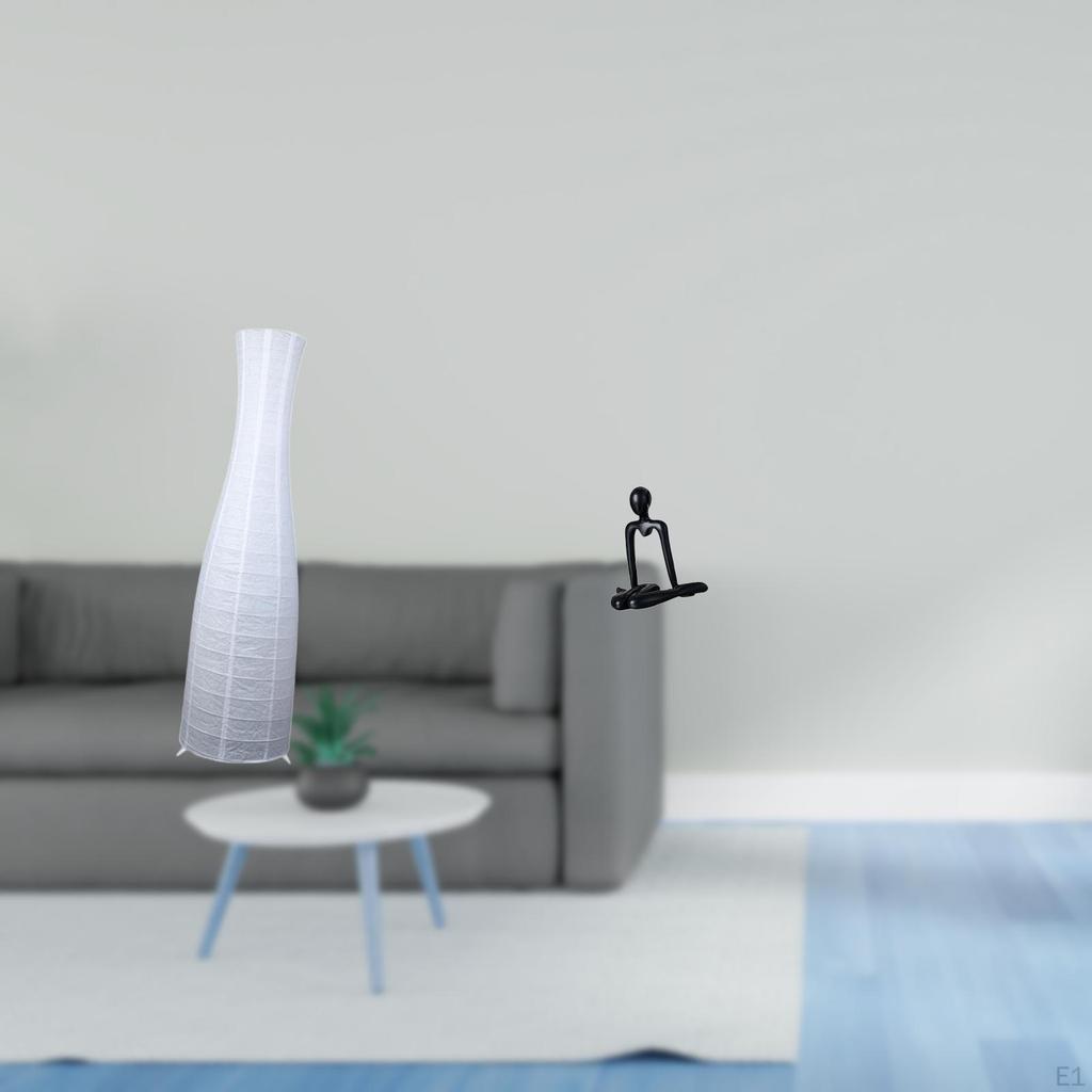 Minimalist Paper Floor Lamp Shade Protector Cover with Abstract Thinker Sculpture Decorative