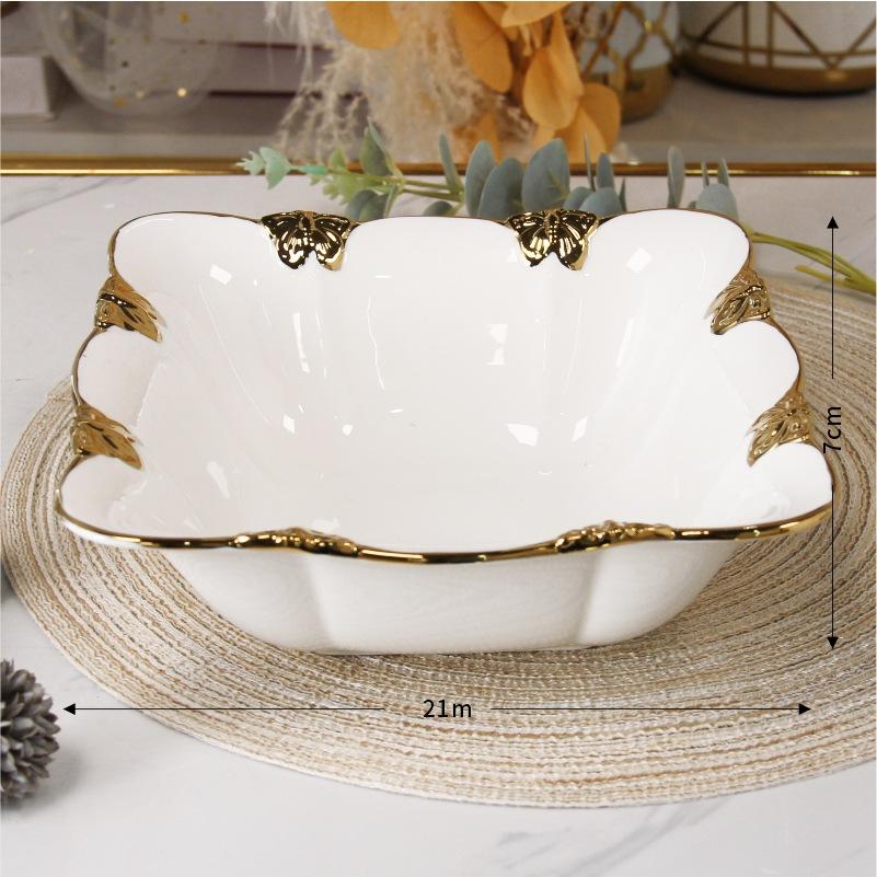 Butterfly Ceramic Dining Plate Steak Plate Sushi Plates Fish Dish Soup Plates Dessert Bowl Cake Stand Snack Bowl Fruit Bowl Tray