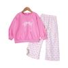 Kids Cartoon Casual Fashion Outfit Set Long Sleeve Top & Pants