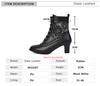 Fashion Women Victorian Ankle Boots Leather Lace Hollow Mesh Heel Shoes for women Fashion Lace-up Spliced Ladies High Heels Woman Boots