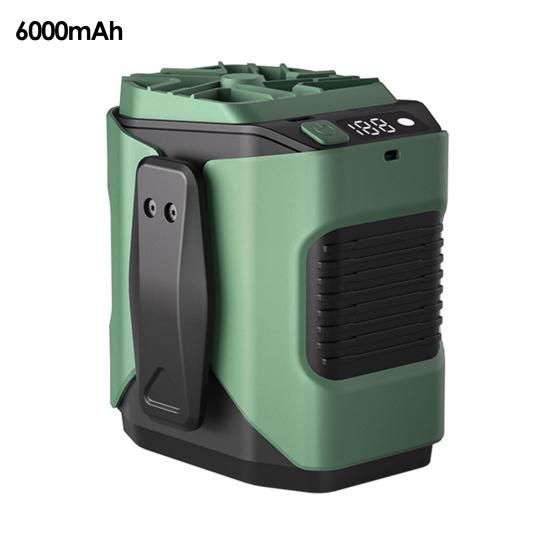 Rechargeable Waist Fan with LED Flashlight Portable Waist Clip Fan with Hanging Rope 100 Gear High Air Volume Cooling Fan for Outdoor Camping Jobsite