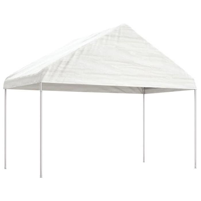 VidaXL Belvédère avec toit blanc 13,38x4,08x3,22 m polyéthylène, tente de fête, chapiteau, abri à auvent, pavillon, tente 3155514