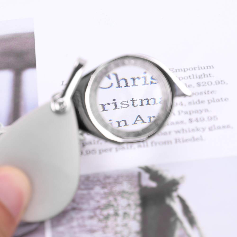 Keychain Magnifying 15x Portable Pocket Magnifier with 20mm Lens for Elderly and Insect Jewelry and Observation Glass, Magnification, Diameter,