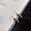 Nha Trang Agarwood Jade 8mm Round Bead Earrings - Bestselling Online Special Offer