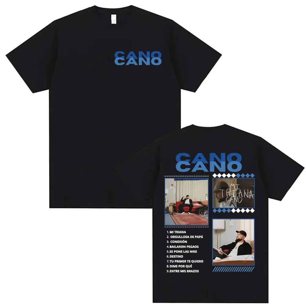 Rapper Cano Triana Tour Album Printed Tshirts for Unisex Women Harajuku Hip Hop Street Tshirt Casual Cotton Oversized T Shirt