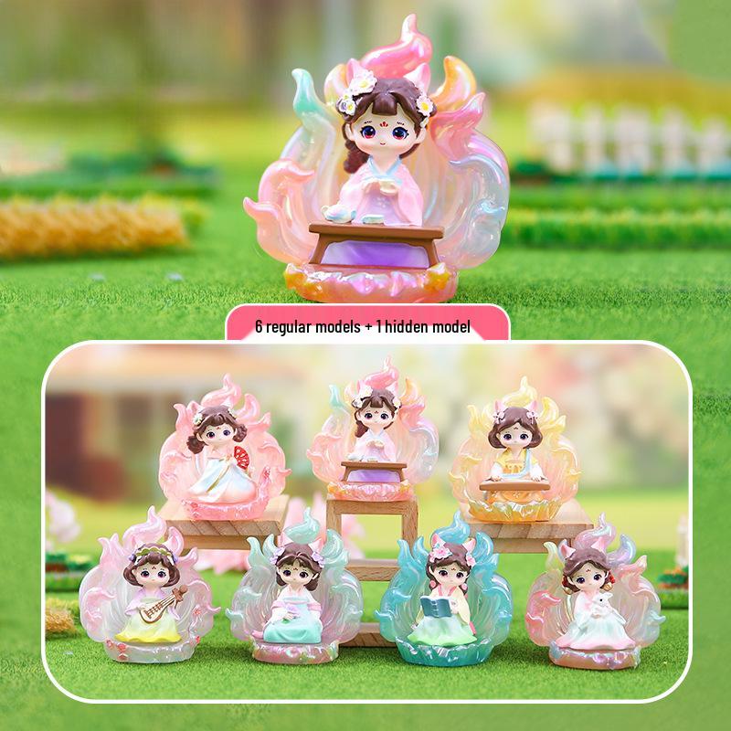 Qingqiu Nine-Tailed Fox Blind Box Figurine - Trendy New Year Gift & Desktop Decoration