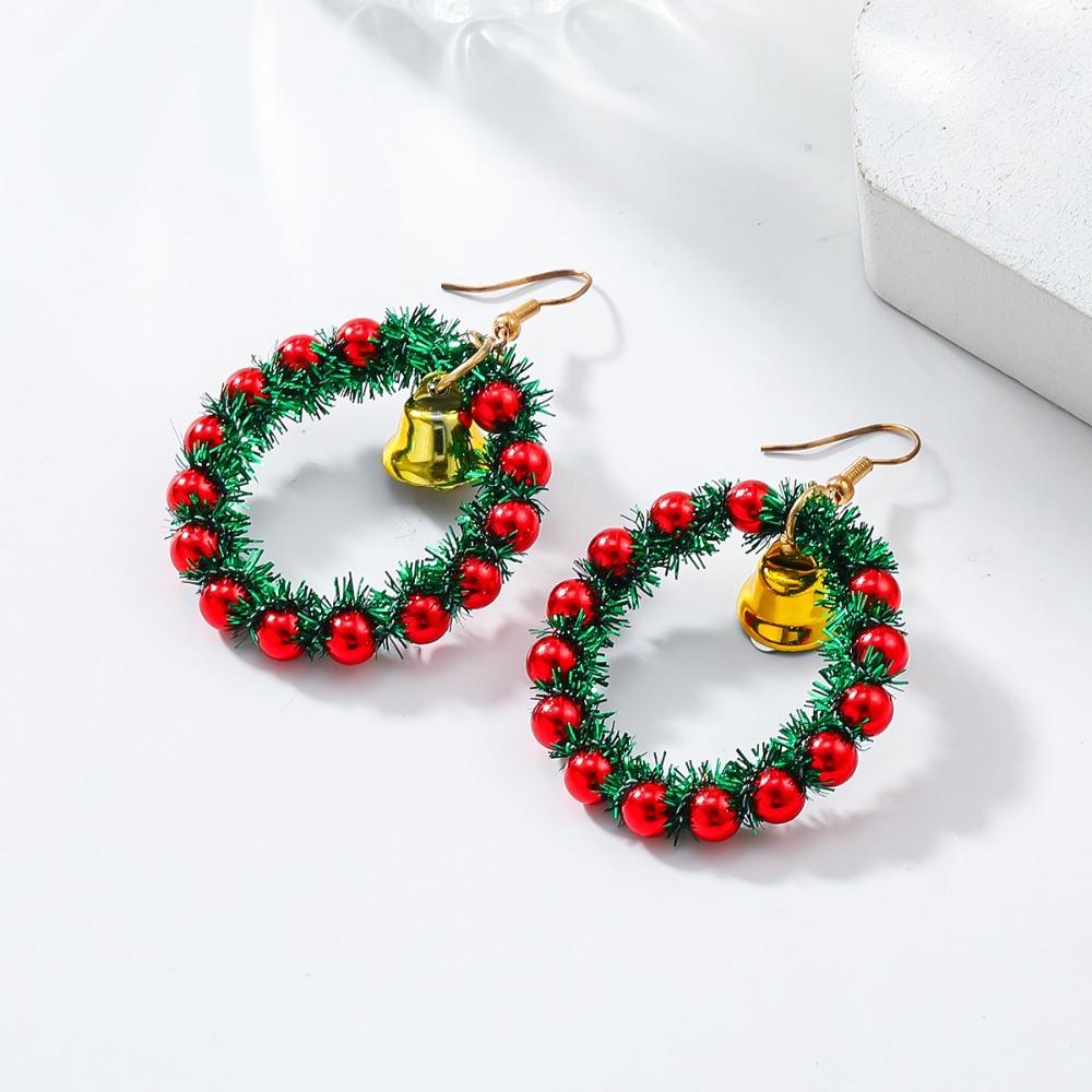 1Pair Christmas Tree Wreath Earrings Bell Xmas Dangle Earrings Fashion Christmas Earrings  Girls
