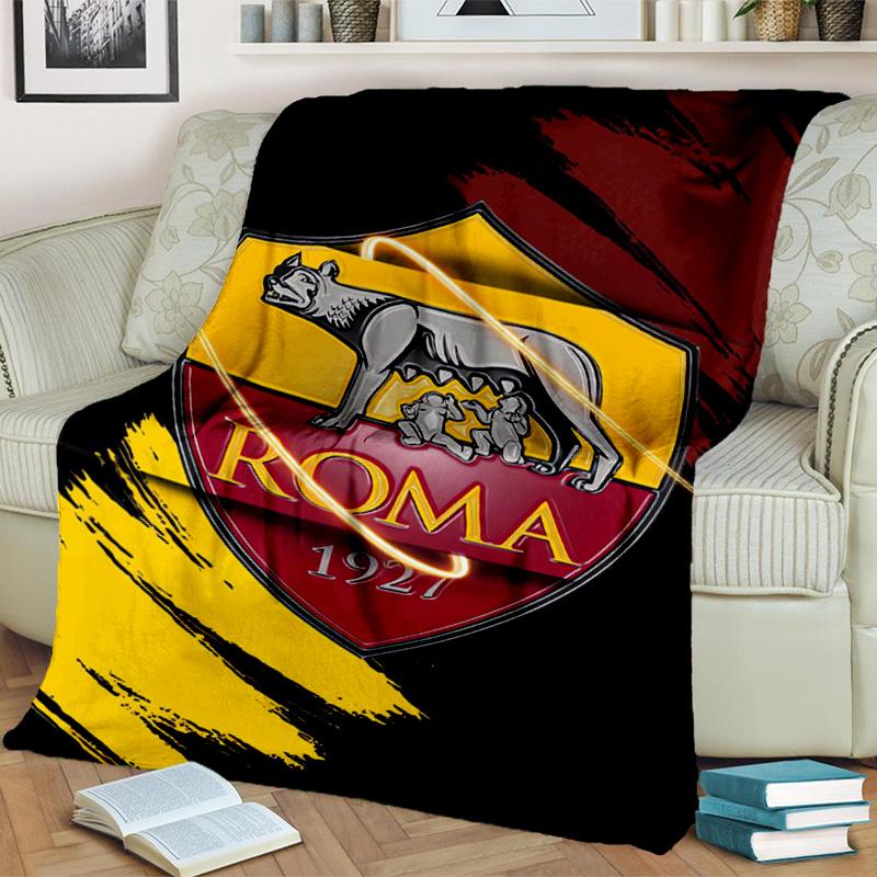 Rome Wolf Football club Printed Throws Blanket Soft Flannel Blankets for Couch Bed Gifts for Men Women Picnic blanket Christmas gifts