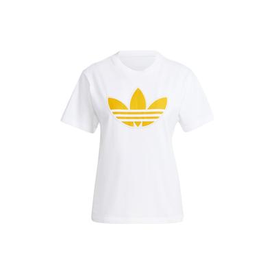 Originals Pearl Trefoil Logo Print Round Neck Short Sleeve T-Shirt Women Tops White IM1922