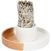 Sage Holder, White Sage Burner, Smudge Bowl, Palo Santo Holder, 3 in 1Incense Holder, Ceramic Incense Holder Bundle, White Sage Bundle Holder for