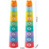 9PCS Rainbow Stacking Cups Set Random Color Nesting Cups Infant Bathroom Bath Water Toys Beach Sand Play Toys for Toddlers Gift