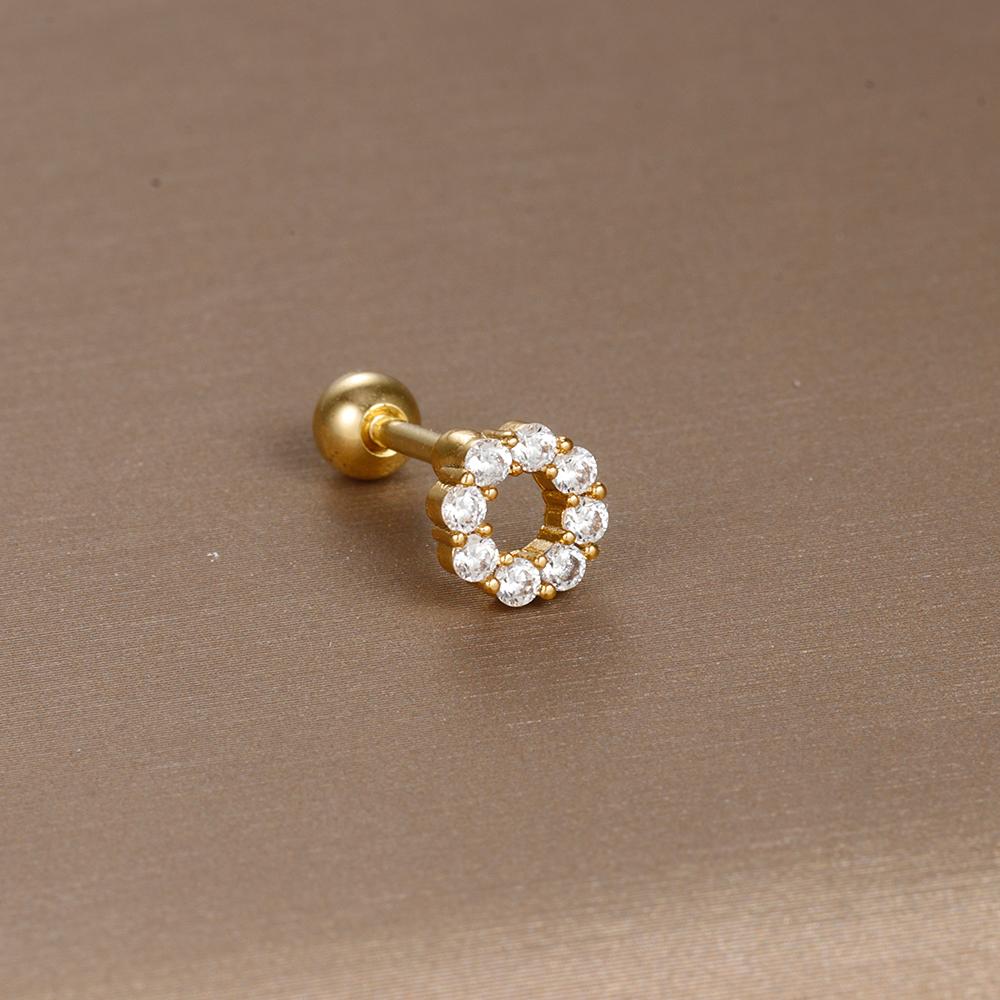 1PC 316L Stainless Steel Mini Zircon Cartilage Piercing Stud Earring For Women Girl Helix Tragus Body Zircon Statement