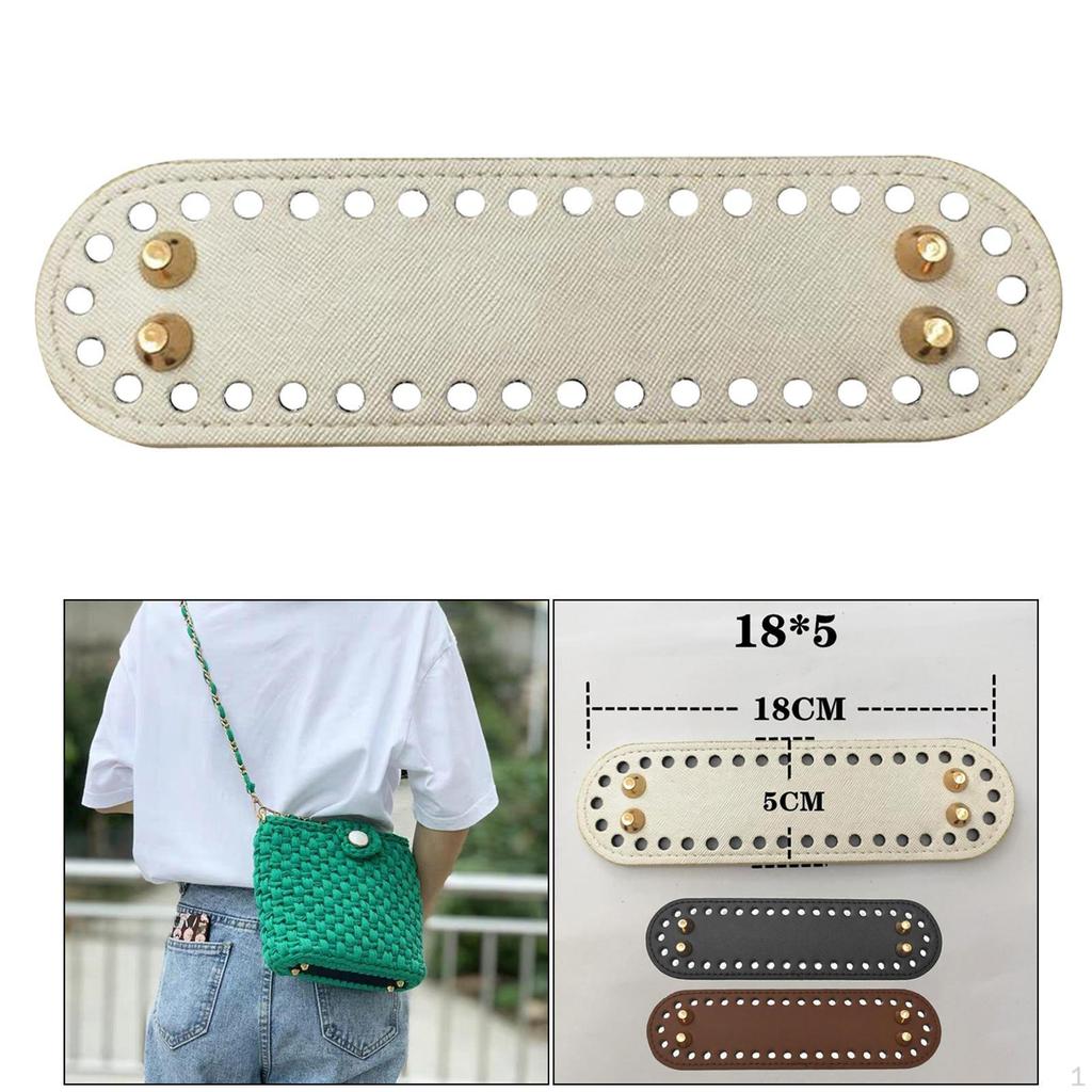 18x5cm 7.09x1.97 Inch Crochet Bag Bottom Leather Bottoms for Bags Cushion Base with Holes and