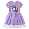 Korean Style Starry Rainbow Sequins Princess Dress - Short & Long Sleeve Options for Girls