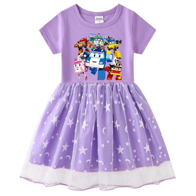 Korean Style Starry Rainbow Sequins Princess Dress - Short & Long Sleeve Options for Girls