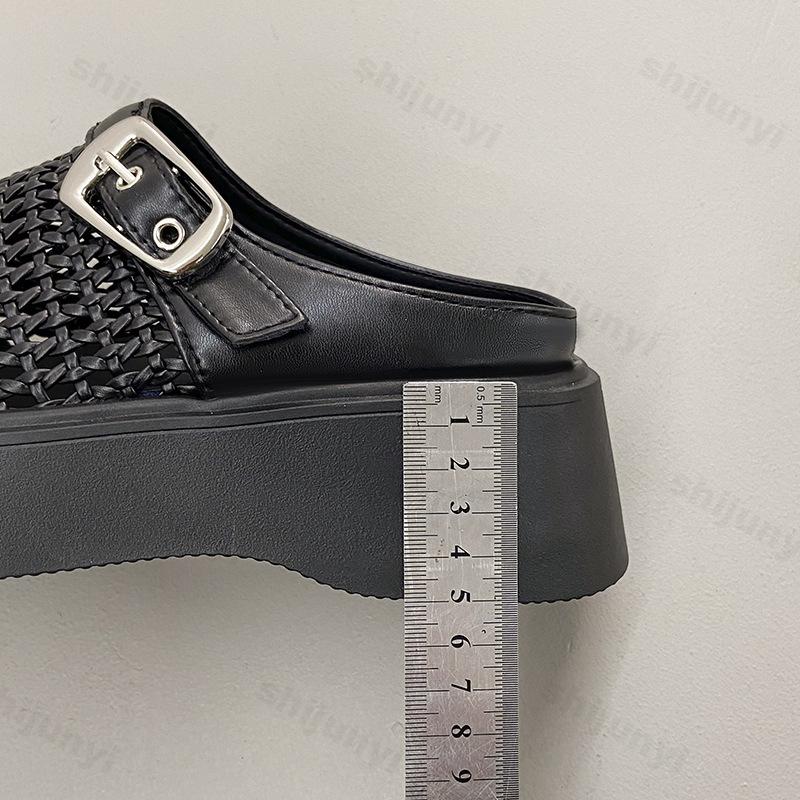 Fashion Women's Slippers Woven Shoes Mesh Buckle Garden Shoes Outdoor Platform Beach Sandals Loafers Fashion Slippers Casual Sandals