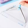 8PCS Eraser Protractor Plastic Triangle Ruler Portable Ruler Compasses Set  School Office