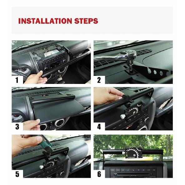 SHINEKA Center Console Phone Holder GPS Stand Support for Jeep Wrangler JK 2007 2008 2009 2010 2011-2017 Interior Accessories