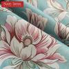 1PC Nuan Series American Countryside Style Peony Printed Blue Curtain Full Blackout Curtains for Bedroom Living Room Balcony Window for Home Decor