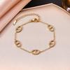 18K Gold Diamond-Studded Pig Nose Jewelry Set: Luxury Bracelet, Necklace & Earrings
