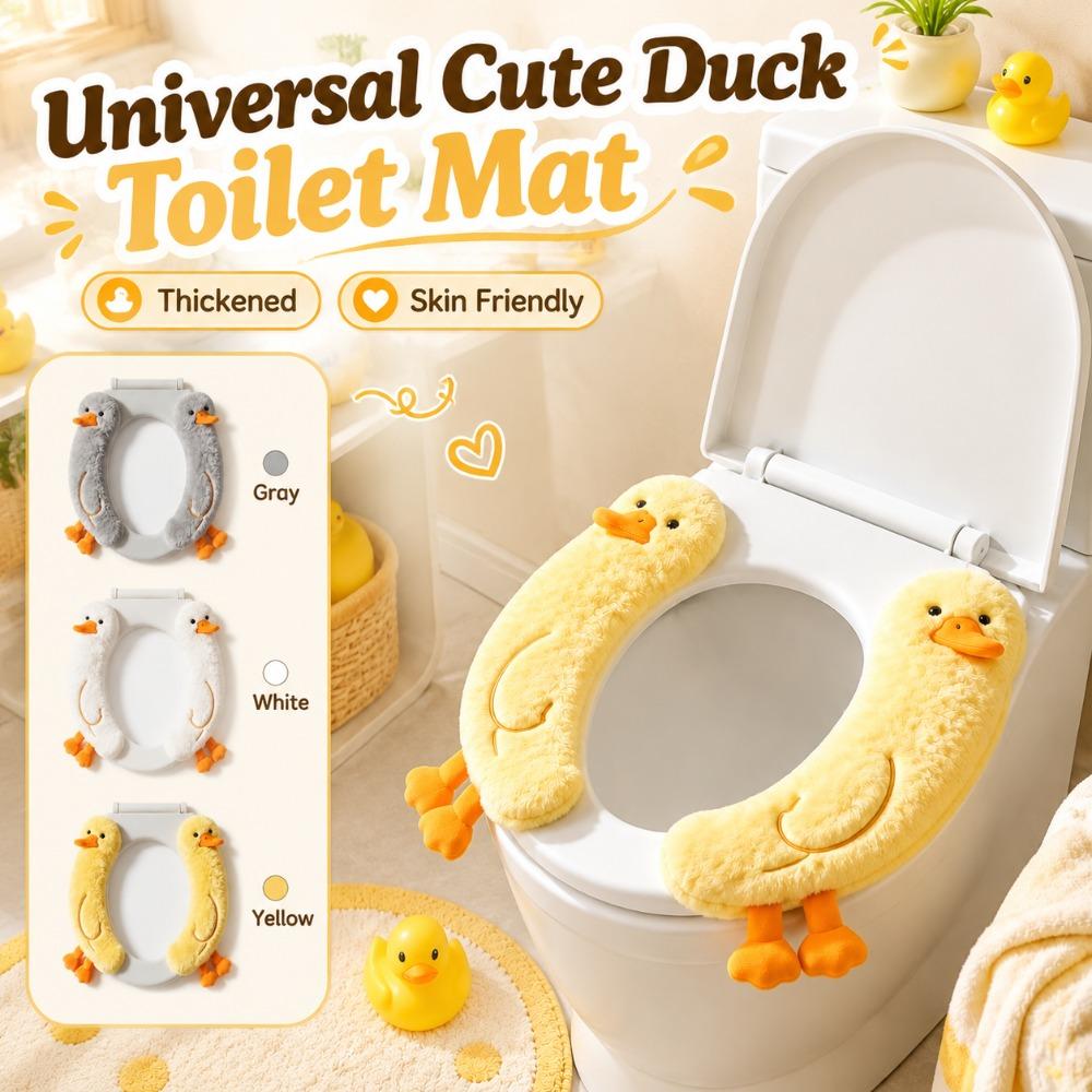 Skin Friendly Bathroom Seat Pad Thickened Toilet Cushion Practical Cute Duck Toilet Mat Winter