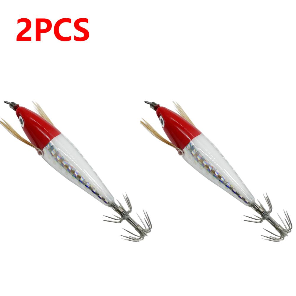 1-10PCS Luminous Fishing Lure Octopus Cuttlefish Fishing Bait Squid Jig Squid Hook Tackle Wood Shrimp Saltwater Fishing Baits