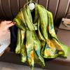 Luxury Brand Silk Scarf Women Large Shawls Hijab Design Stitching striped arrow imitation silk sunscreen outdoor beach towel