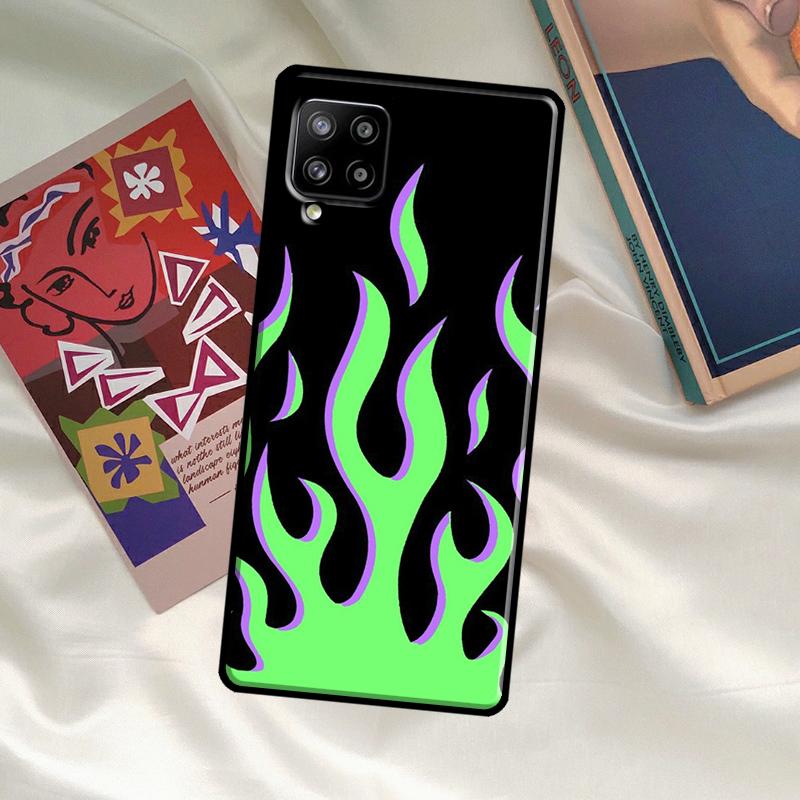 Blue Red Flame Fire Case For Samsung Galaxy A33 A13 A36 A56 A23 A52 A32 A12 A54 A34 A14 A16 A26 A53 A15 A35 A55