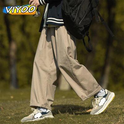 Męskie szkolne ubrania Y2K Cargo Spodnie Proste spodnie Streetwear Modna koreańska odzież Workowate spodnie Japońskie spodnie z szerokimi nogawkami