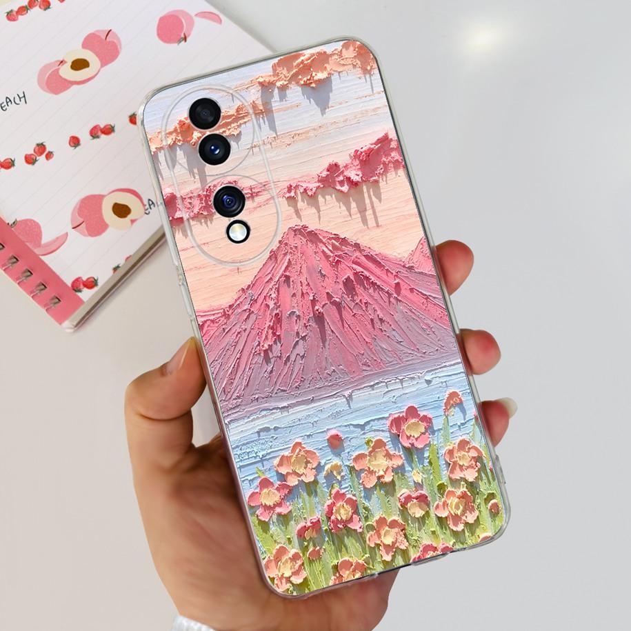 For Honor 70 Lite Case RBN-NX1 Shockproof Cover Fashion Flower Clear Silicone Soft TPU Phone Case For Honor 70 Pro Honor70 Coque