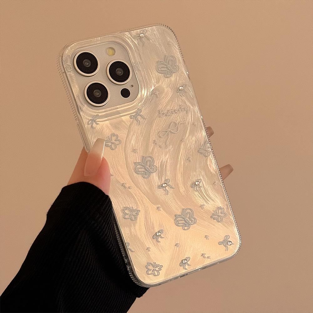 

Синий бант Чехол для телефона iPhone14 IPhone 15 Супер сказочный чехол для телефона 16promax Перьевой газ 13 Применимый 12 16promax