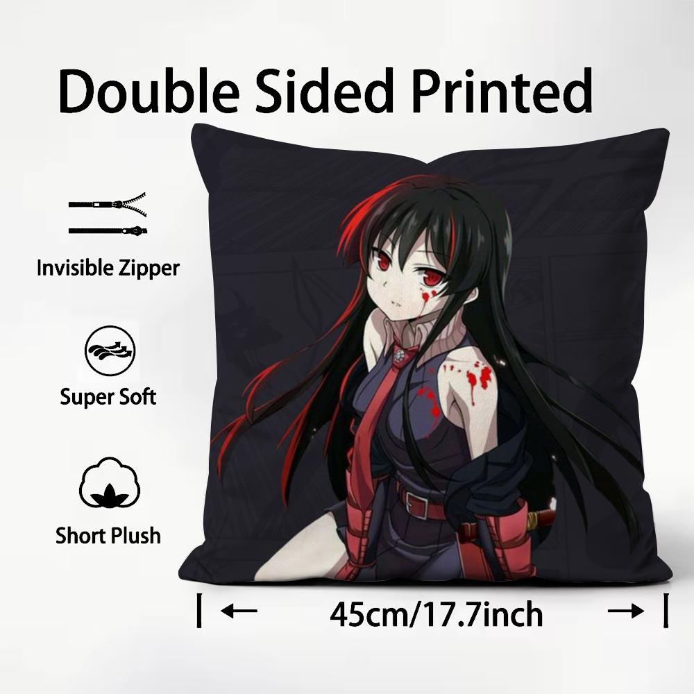 A-Akame Ga K-Kill Cushion Cover Comfortable Reversible Pillow Cover Ideal for Car Sofa Bedroom & Beyond