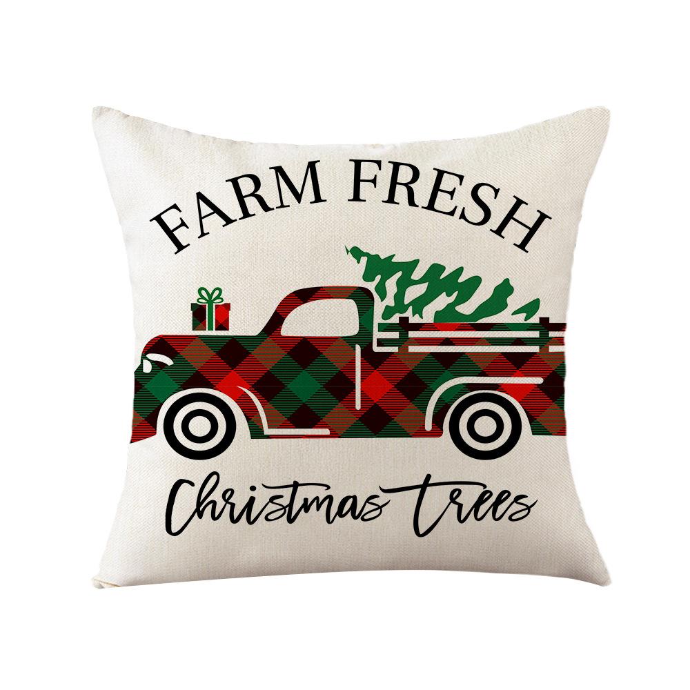 

New Christmas Pillow Home Polyester Printed Sofa Pillow Cover Santa Claus Living Room Cushion 45 * 45Cm (without pillow core)