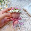 Promotion! Mini Crochet Flower Bouquet Hand-Woven Flower DIY Handmade Keychain Jewelry Doll Pendant Accessories