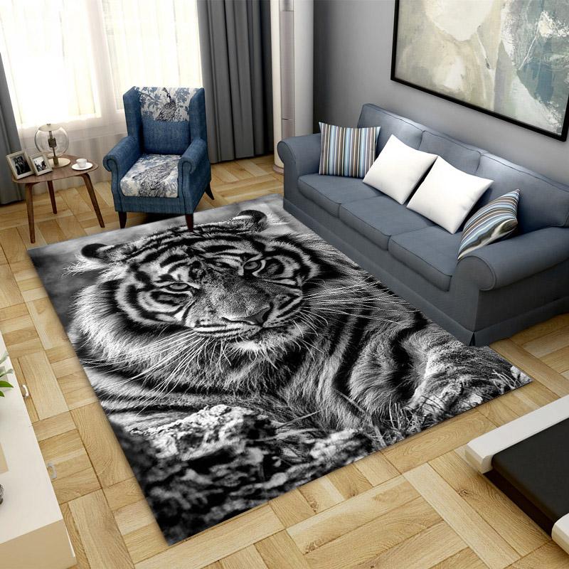 Tiger Leopard Carpet Living Room Bedroom Study Non-slip Carpet Rectangular Carpet Large Carpet Upholstered Carpet
