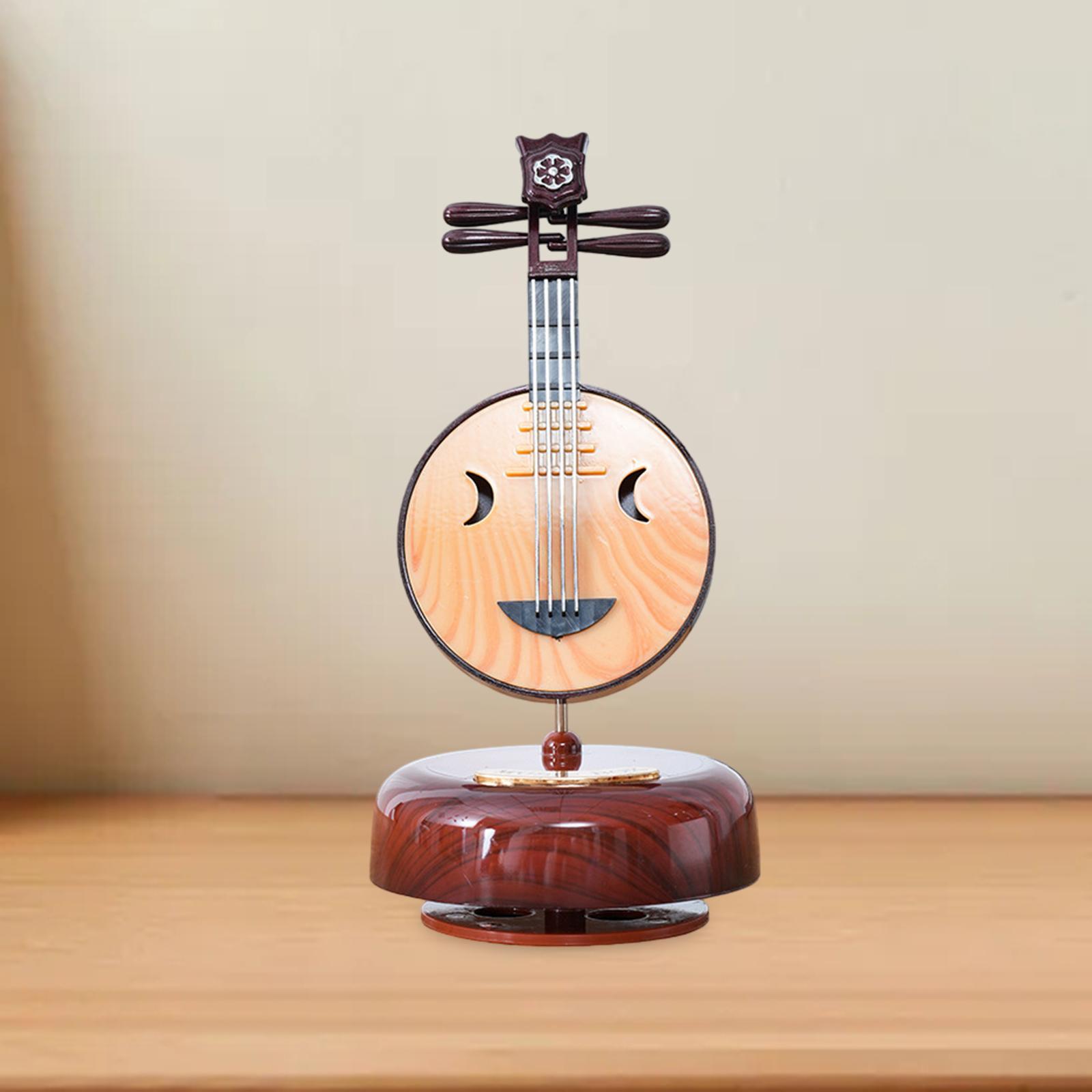 

Instrument Rotating Music Box Sculpture Tabletop Ornament Decorative Statue for Living Room Bookshelf Office Entrance Bedroom