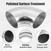 X Autohaux 2 Pc 1.25" 90 Degree Stainless Steel Car Exhaust Elbow Pipe 0.06" Thickness
