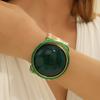 New Design Fashion Geometric Round Resin Big Gems Aluminum Wire Handmade Wrapped Wide Cuff Bracelet For Women Party Accessories