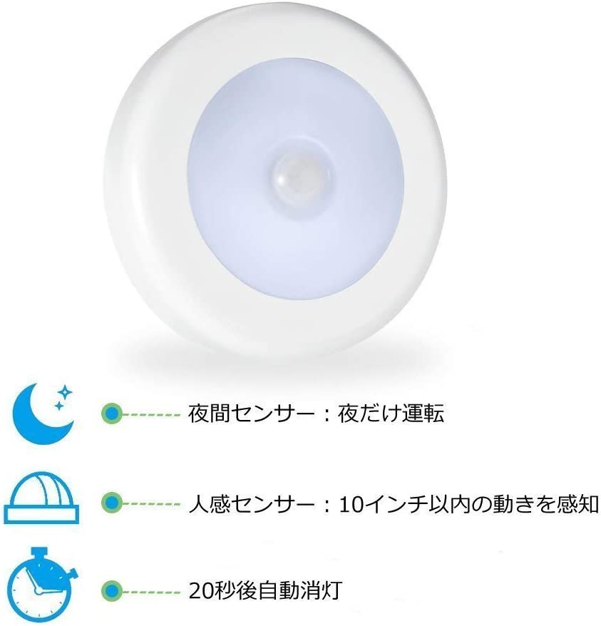 AMIR Upgraded Motion Sensor Light Cordless Battery-Powered LED Night Light Stair Lights Wall Lights for Hallway Bedroom Kitchen