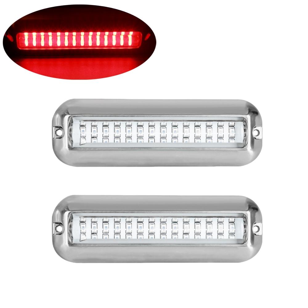2X42 LED Yacht Underwater BOAT MARINE Transom RV LIGHTS Stainless Steel Pontoon Navigation Lights Yacht Boat Stern Anchor Lamp