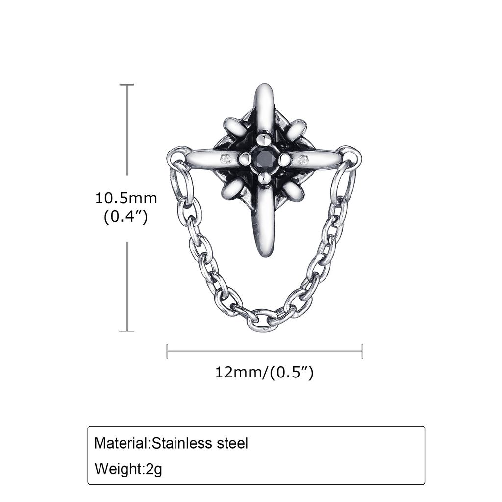 Spider/Cross/Cat/Crow/Four-pointed Star Stud Earrings for Unisex Unique Design Punk Personality Earrings Enamel Fashion Jewelry