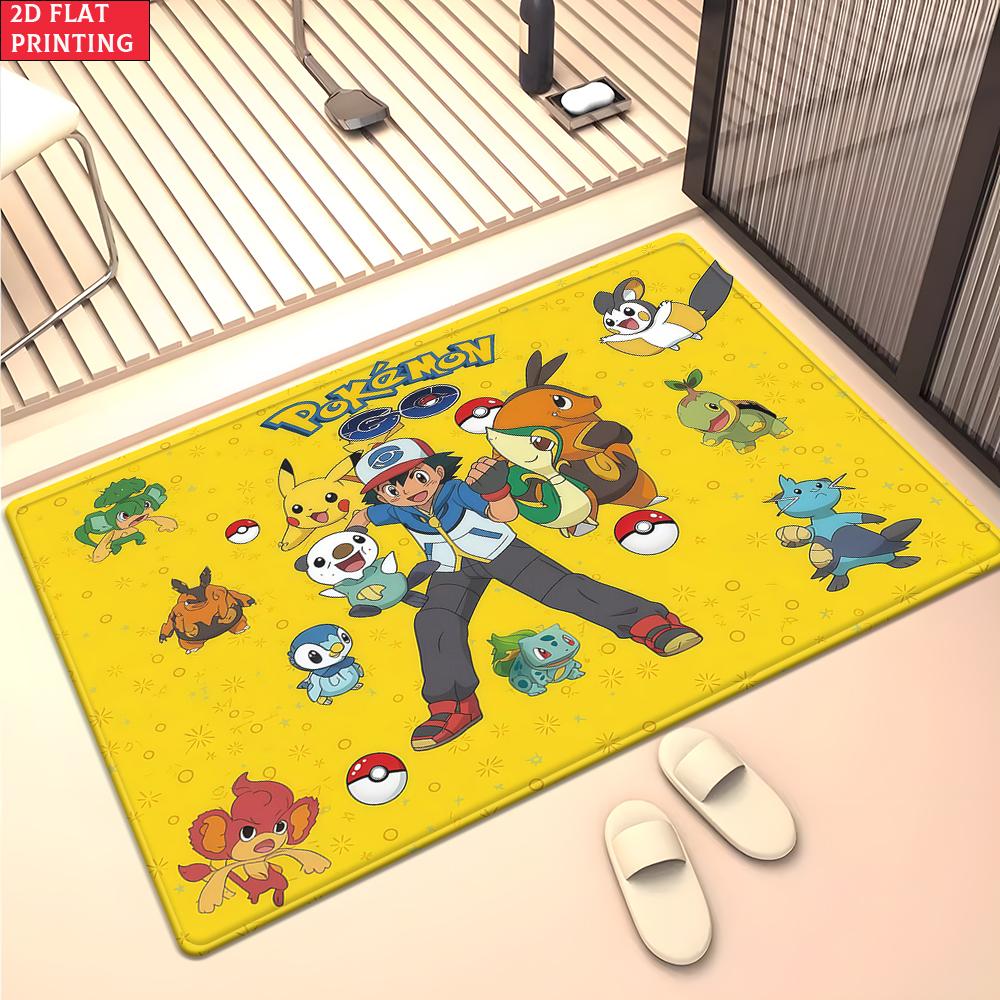 Anime Style Moon & Psychic Fox Area Rug Non Slip Soft Floor Mat For Gaming Room Living Room Bedroom Decor Washable Carpet