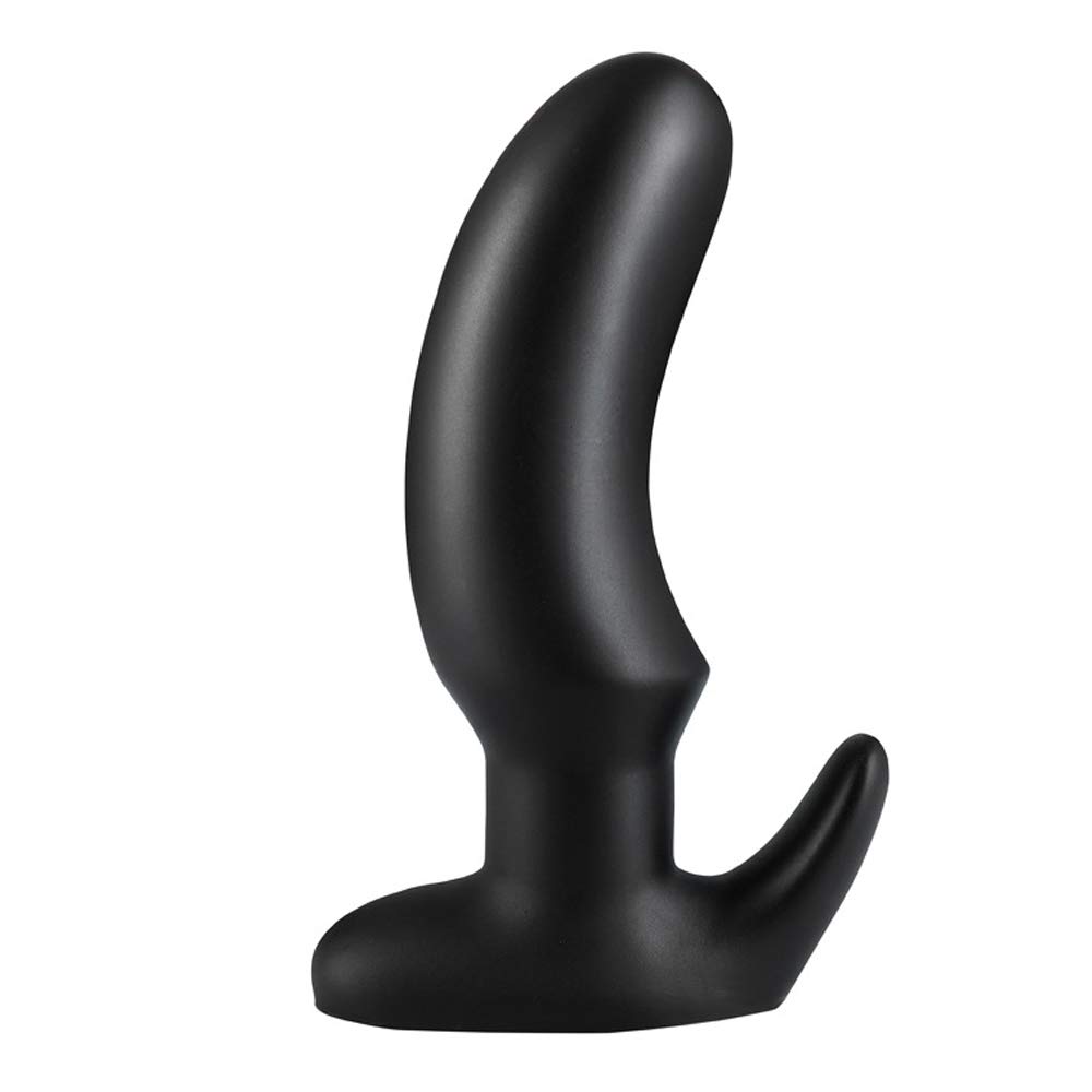 Anal Plug Anal Expansion Anal Plug Liquid Silicone Plug Waterproof Popular Adult Goods Unisex Special Base (L, Black)